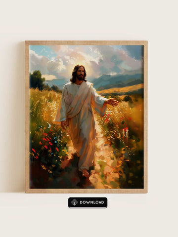 Jesus Walking the Garden Path