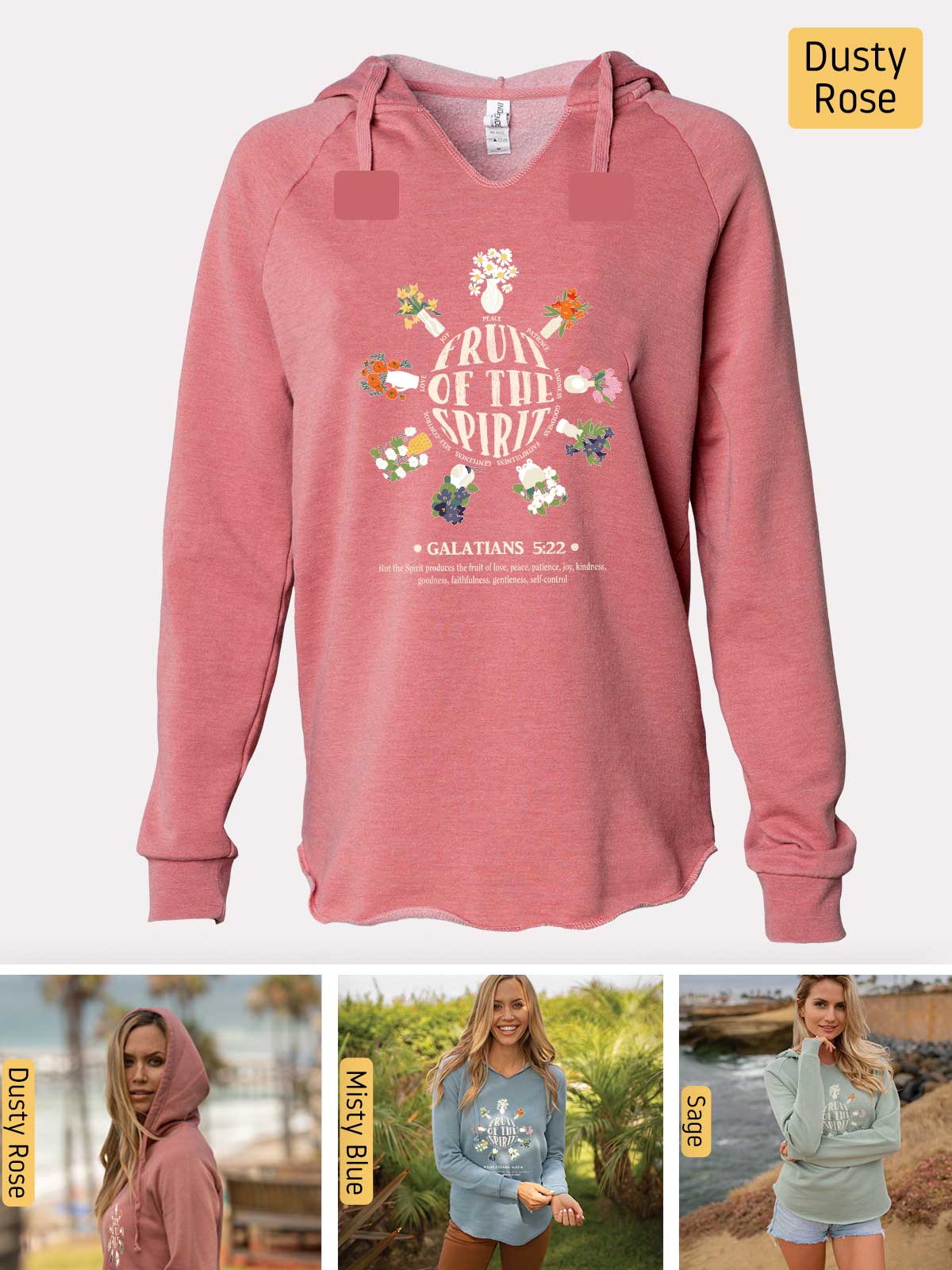 a women's hoodie with a picture of a woman wearing a hoodie