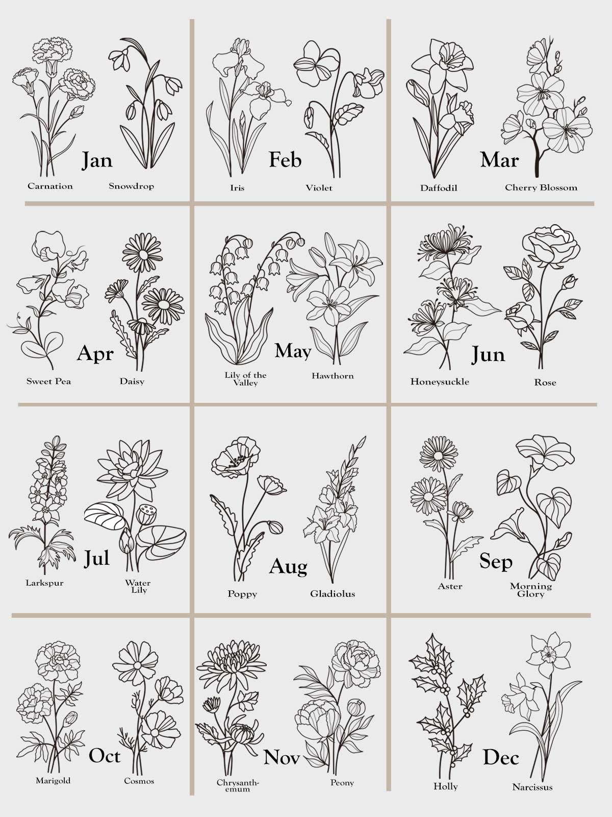 a bunch of flowers that are in different languages