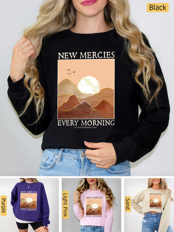 His Mercies are New Every Morning - Lamentations 3:22-23 - Medium-heavyweight, Unisex Sweatshirt