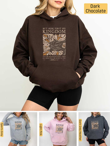 Seek First His Kingdom - Matthew 6:33 - Medium-heavyweight, Unisex Hoodie