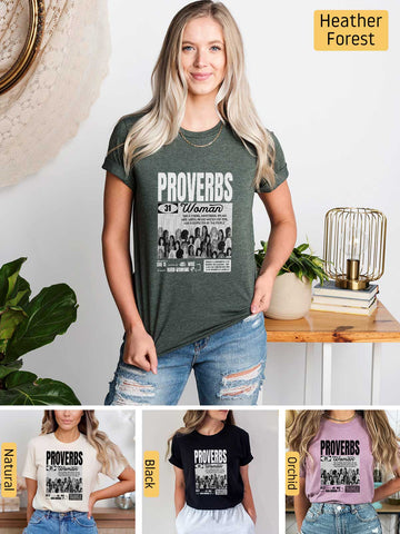 She is Clothed in Strength - Proverbs 31 Woman - Lightweight, Unisex T-Shirt