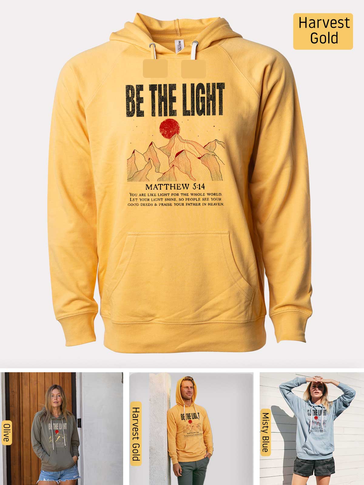 a yellow hoodie with a picture of a woman with a rose on it