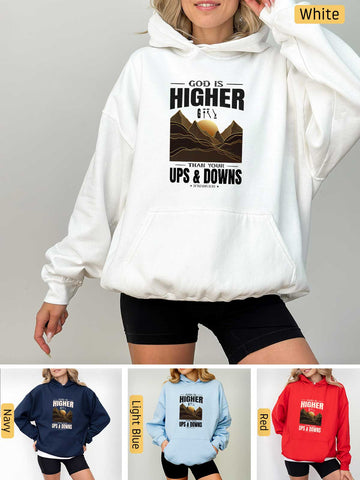 God is Higher - Romans 8:38-39 - Medium-heavyweight, Unisex Hoodie