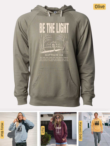 Be the Light - Matthew 5:14 - Lightweight, Unisex, Slim-Fit, Terry Loopback Hoodie