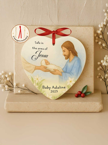 Baby Memorial Ornament – Heart Watercolor