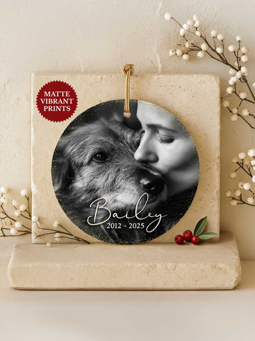 Dog Memorial Ornament – Full Photo Script
