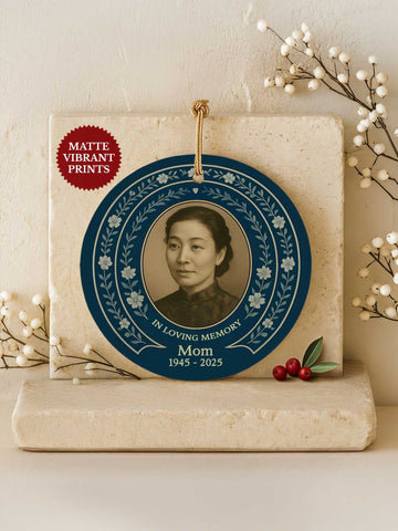 Memorial Ornament – Dark Laurel Portrait