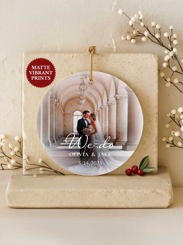 Wedding Ornament – We do - Photo (Circle)