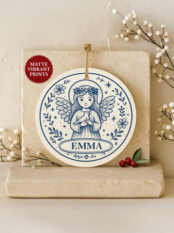 Madonna Angel Ornament – Blue Icon