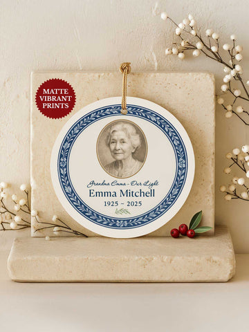 Memorial Ornament – Photo Laurel