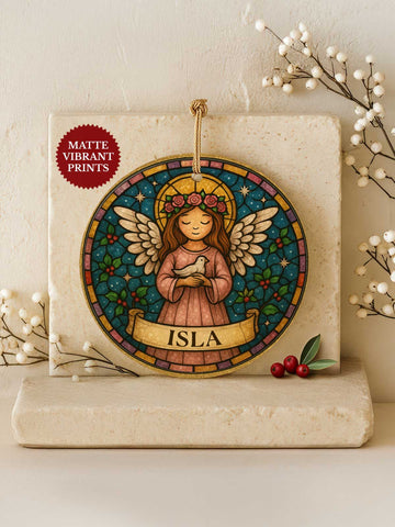 Angel Ornament – Stained Glass Wreath