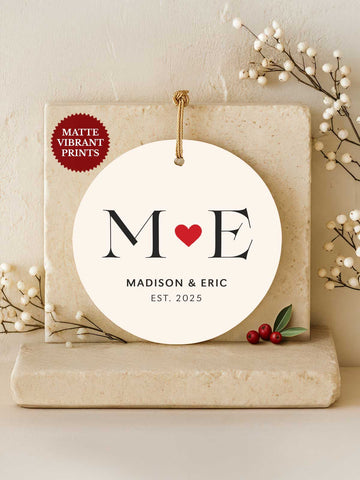 Couples Ornament – Initials Monogram (Round)