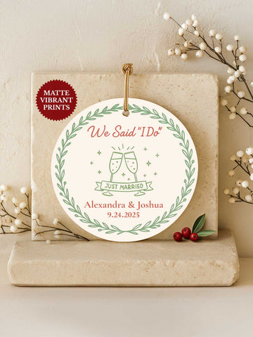 Wedding Ornament – We Said I Do - Champagne (Circle)
