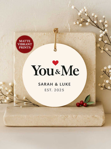 Couples Ornament – You & Me (Circle)