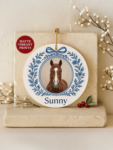 Horse Ornament – Toile Laurel Photo