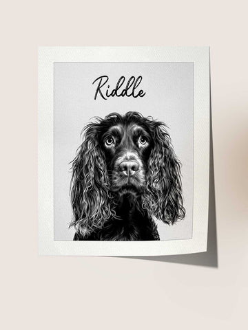 Custom Pet Portrait – Classic Black & White