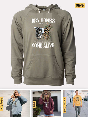 Dry Bones Come Alive -  Ezekiel 37:4 - Lightweight, Unisex, Slim-Fit, Terry Loopback Hoodie