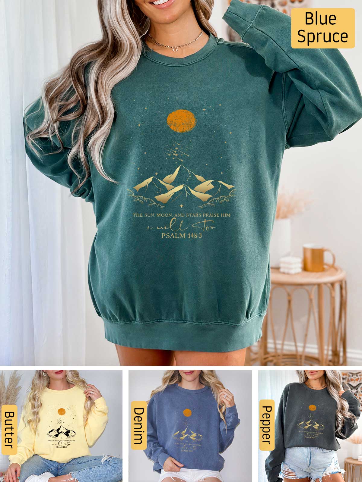 a woman wearing a sweatshirt with a bird on it