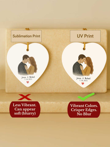 Couples Ornament – Watercolor Portrait (Heart)
