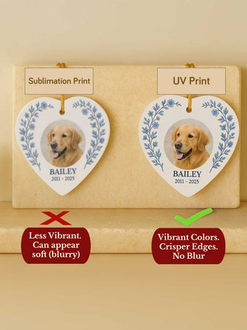 Dog Memorial Ornament – Heart Photo