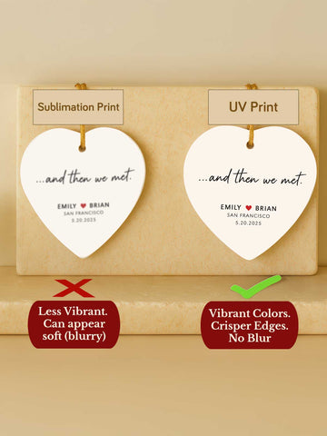 Couples Ornament – And Then We Met (Heart)