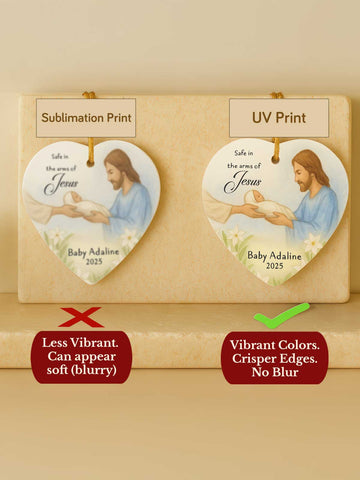 Baby Memorial Ornament – Heart Watercolor