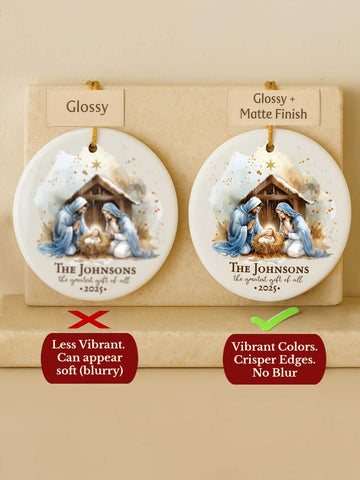 Nativity Ornament – Watercolor Crèche