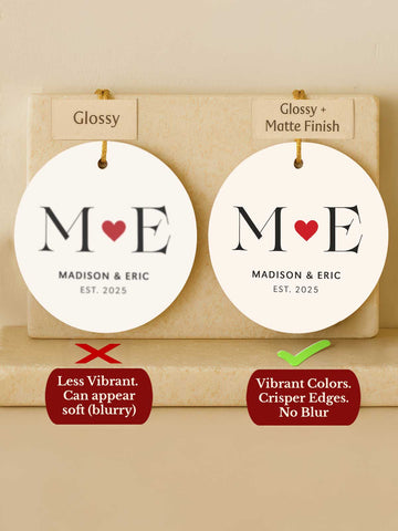 Couples Ornament – Initials Monogram (Round)