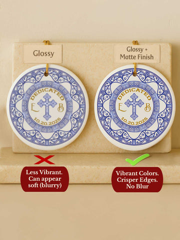 Dedication Ornament – Blue Emblem (Initials)