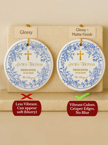 Dedication Ornament – Blue Laurel Wreath