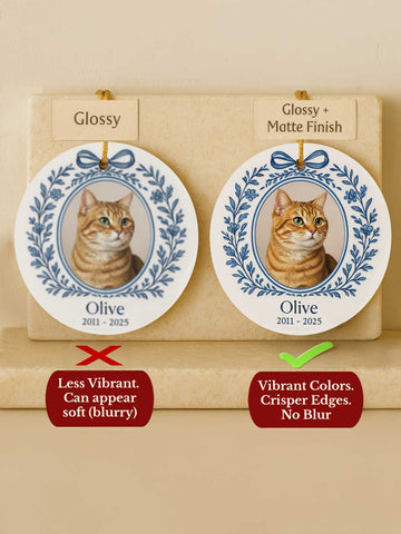 Cat Memorial Ornament – Photo Laurel Bow