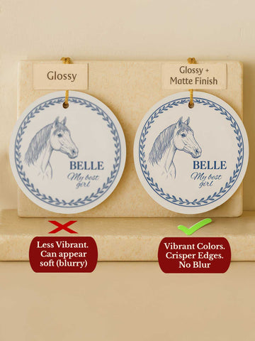 Horse Ornament – Blue Line Art Portrait