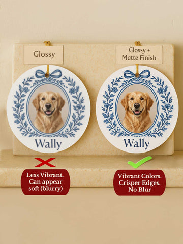 Golden Retriever Ornament – Toile Laurel Photo