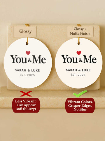 Couples Ornament – You & Me (Circle)