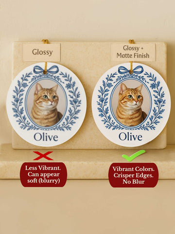 Cat Ornament – Toile Laurel Photo