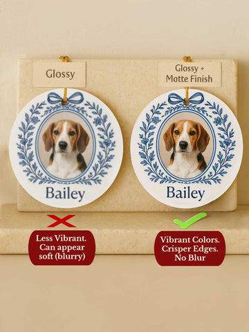 Dog Ornament – Toile Laurel Photo