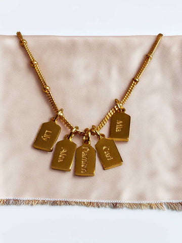 1-5 Tag Bars Name Necklace - Ideal for Moms & Grandmoms