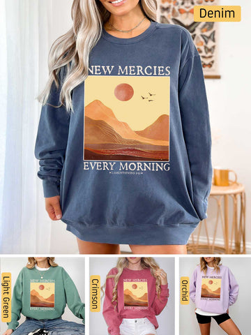 His Mercies are New Every Morning - Lamentations 3:22-23 - Medium-heavyweight, Unisex Sweatshirt