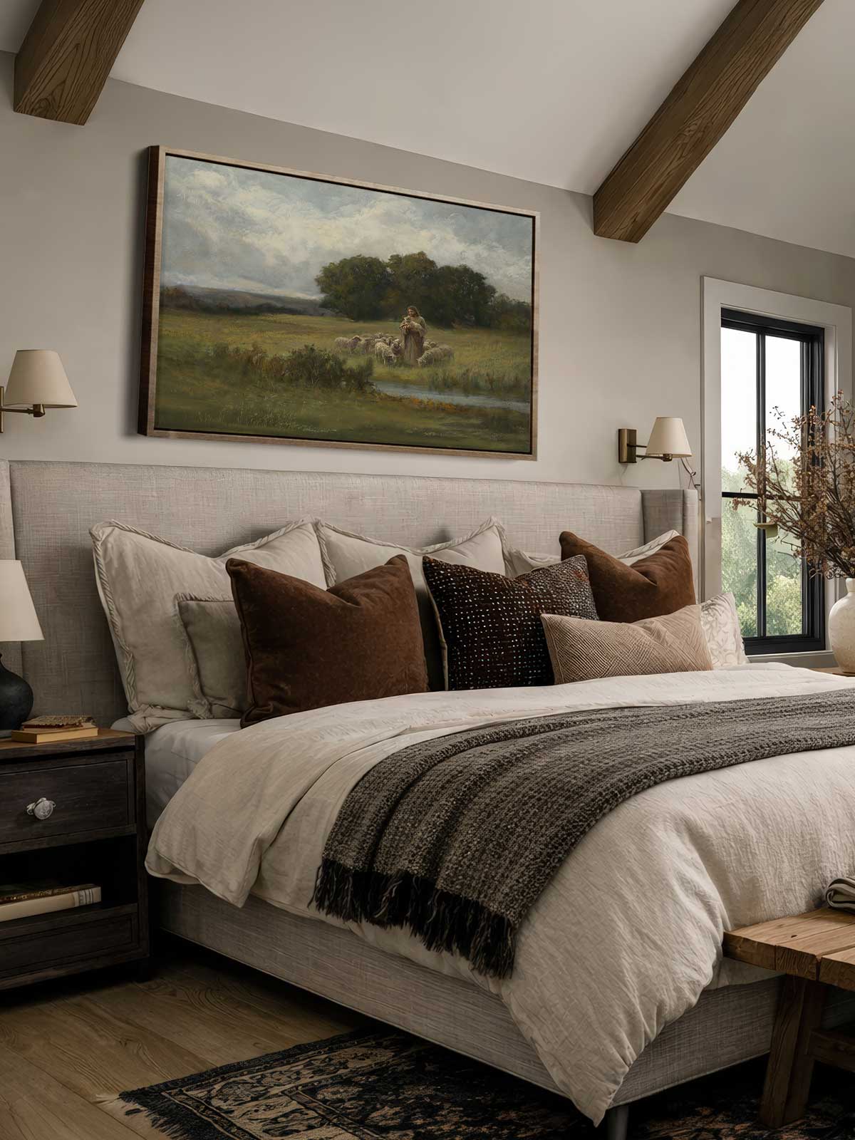 [30]-Framed-Canvas---Bedroom
