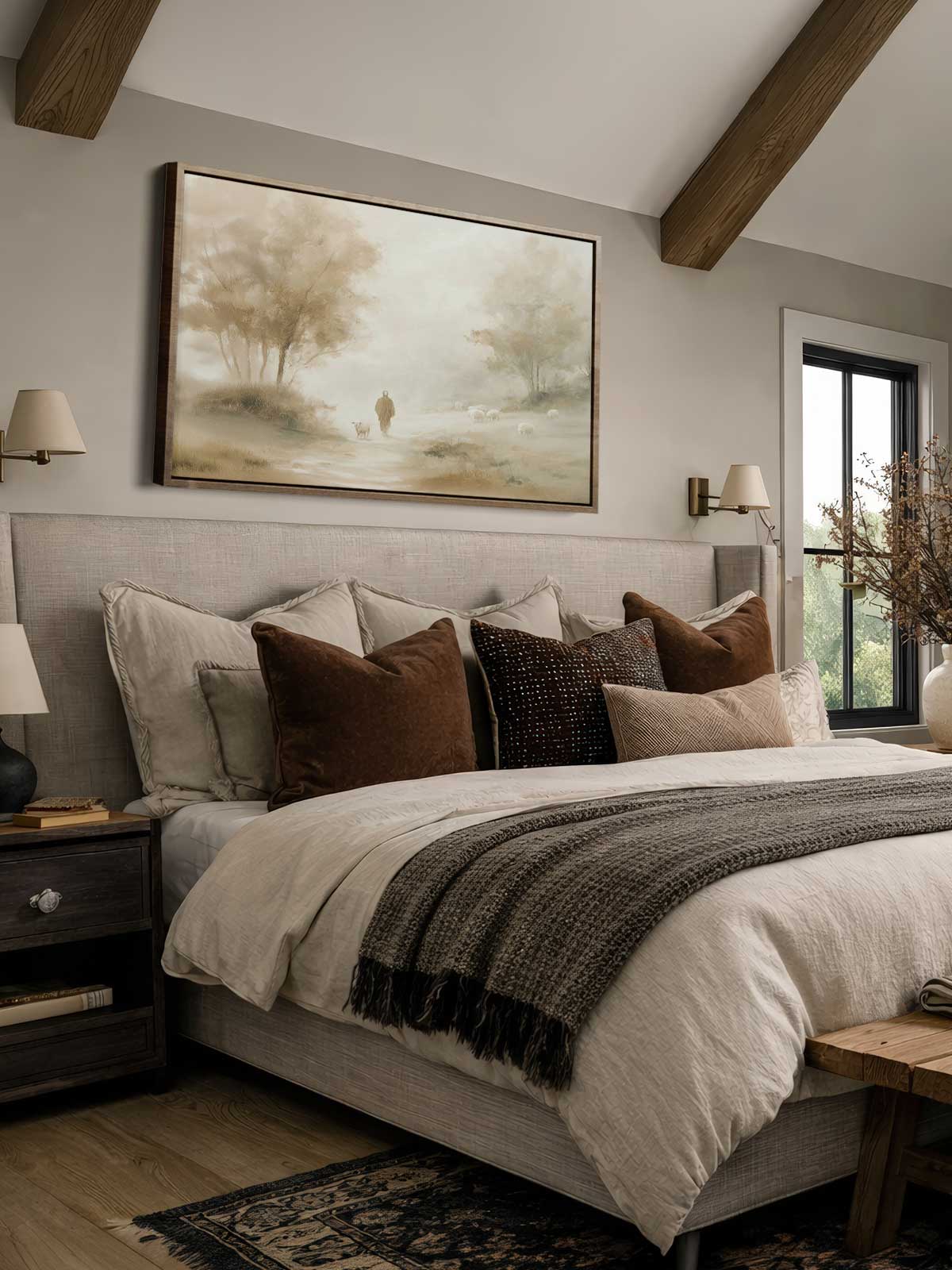 [30]-Framed-Canvas---Bedroom