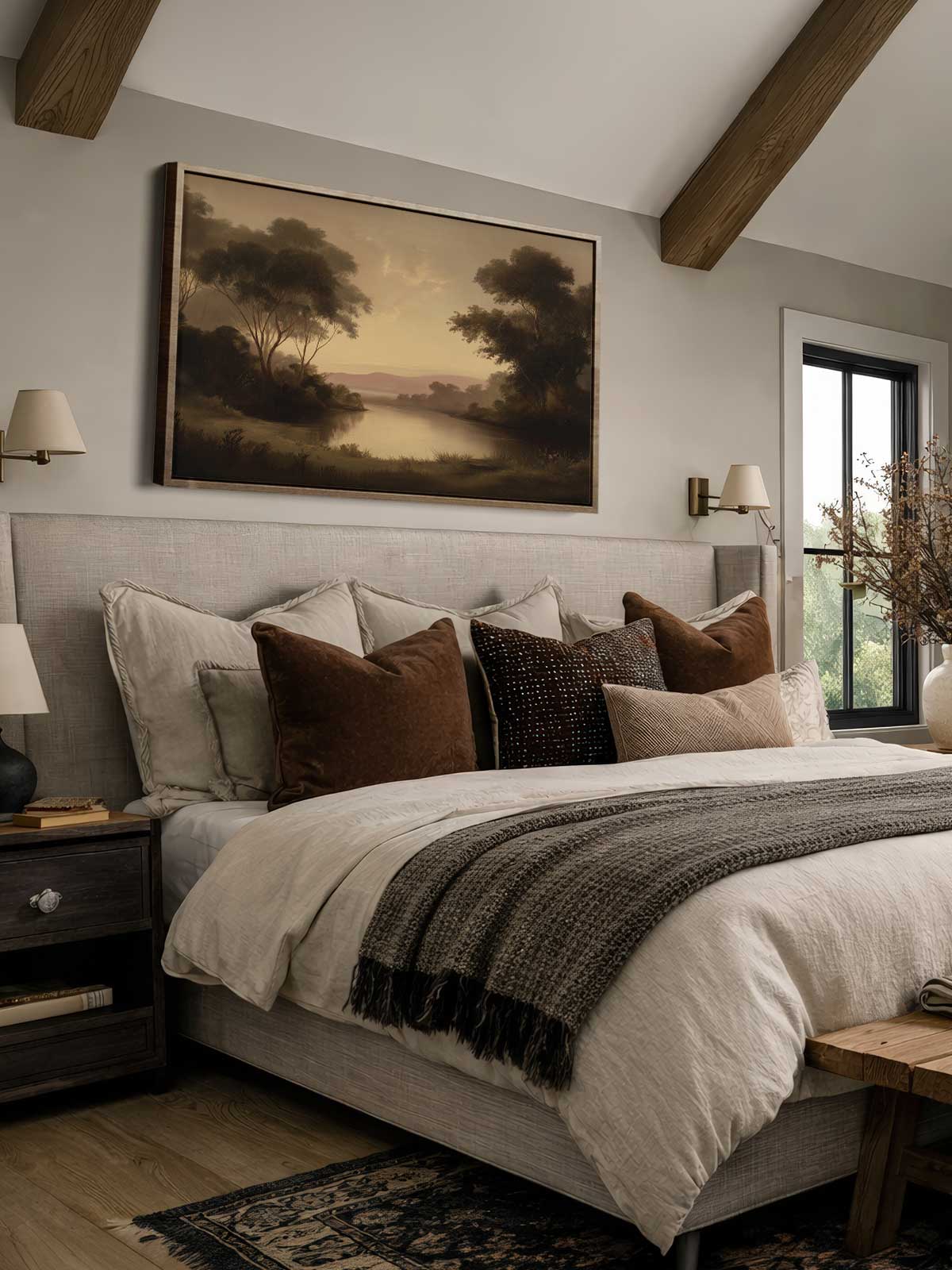 [30]-Framed-Canvas---Bedroom