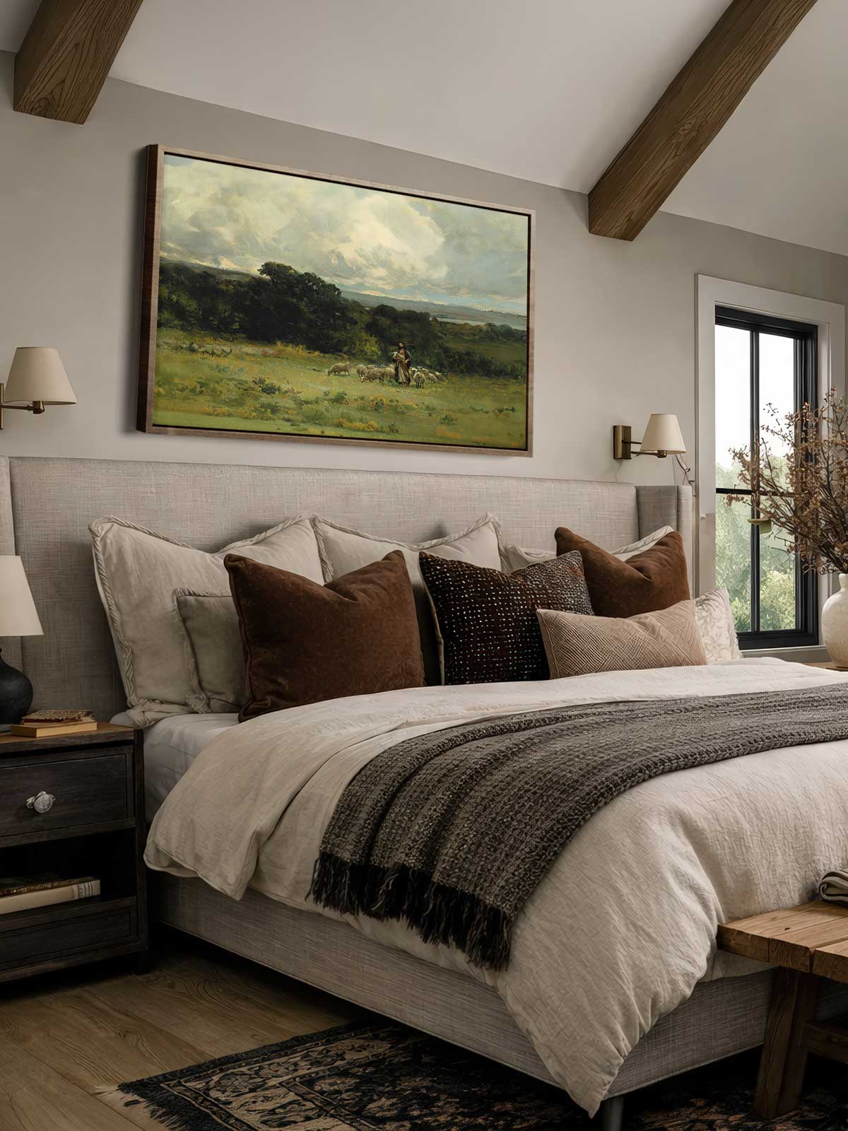 [30]-Framed-Canvas---Bedroom