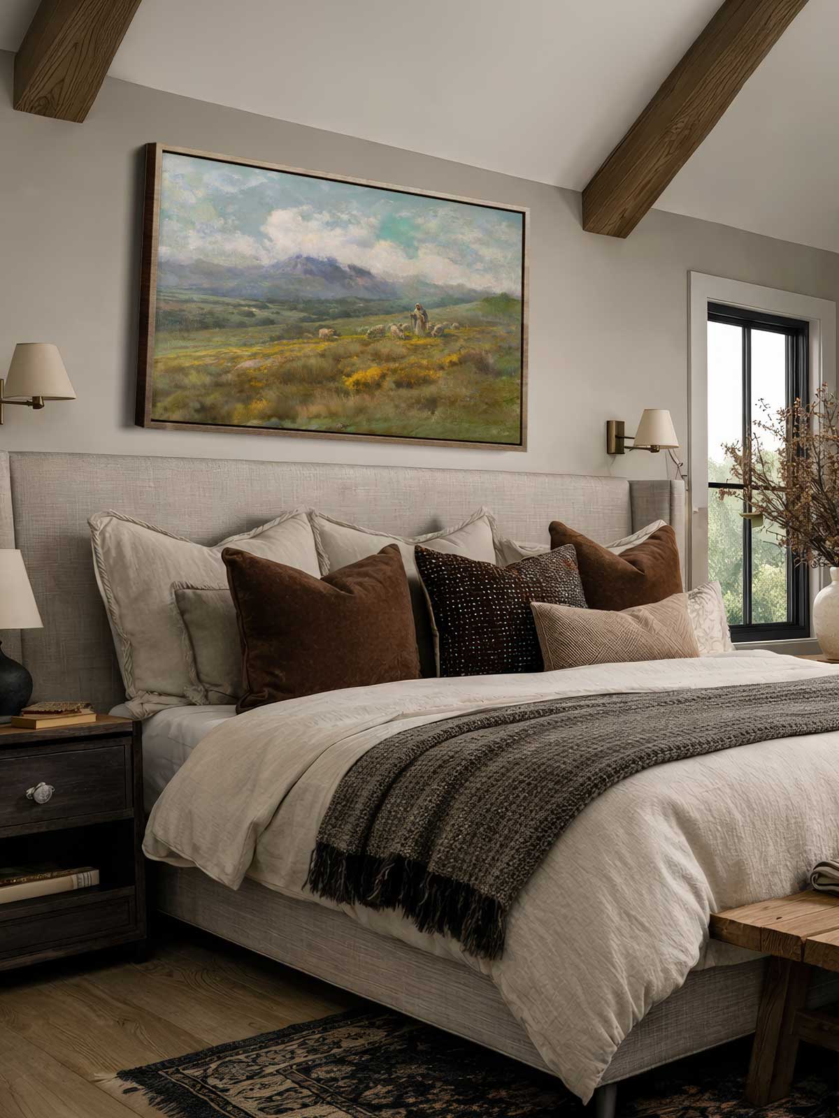 [30]-Framed-Canvas---Bedroom