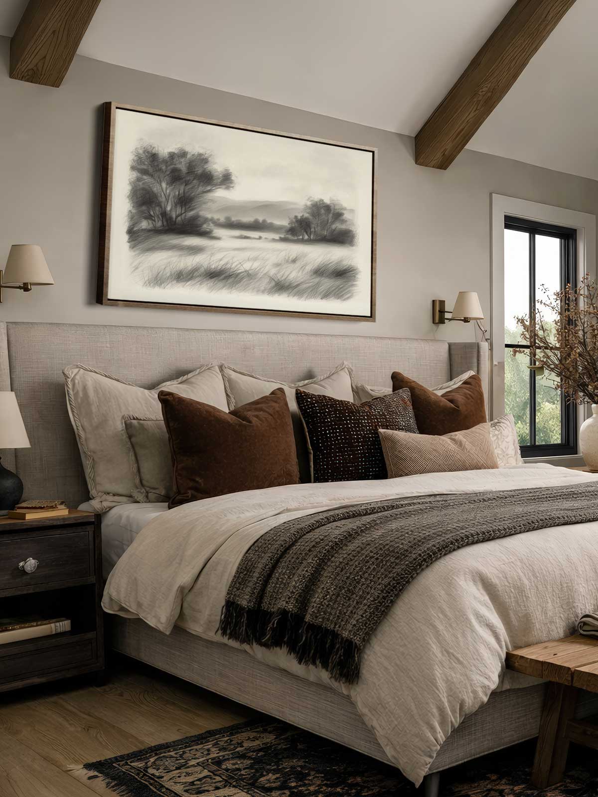 [30]-Framed-Canvas---Bedroom