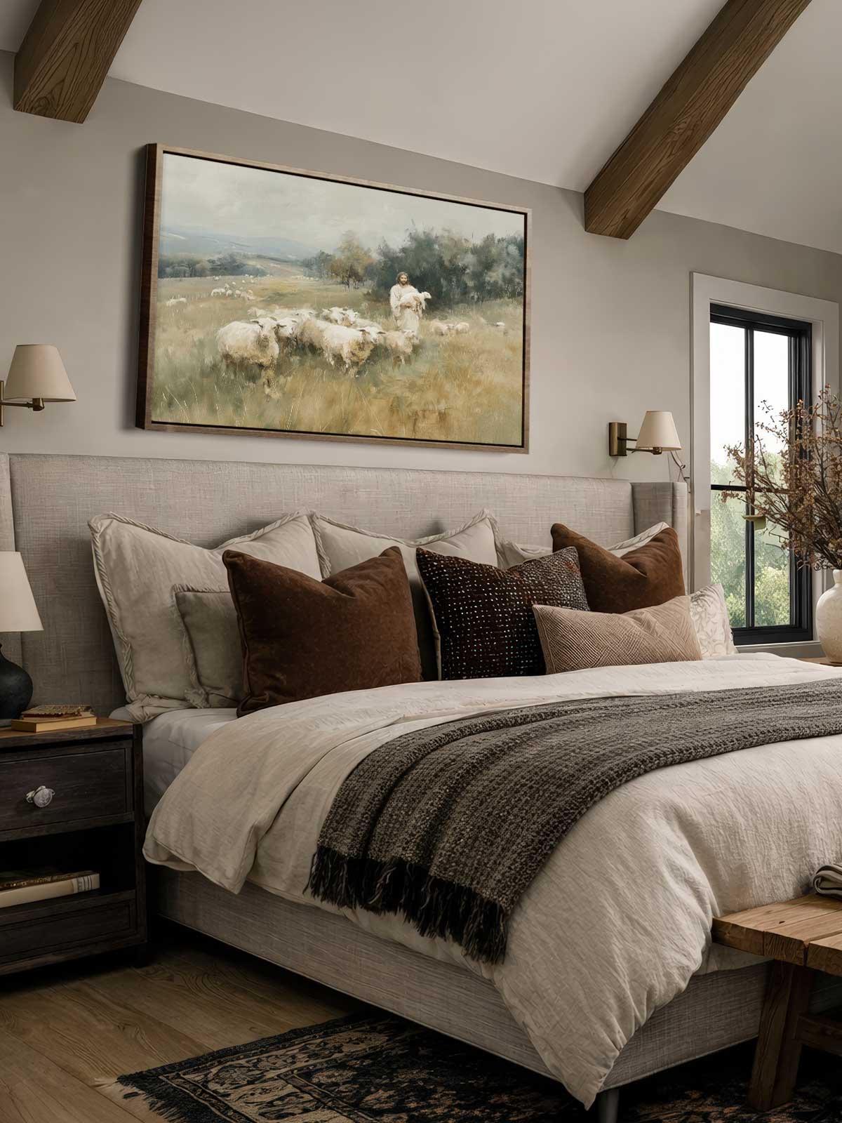 [30]-Framed-Canvas---Bedroom