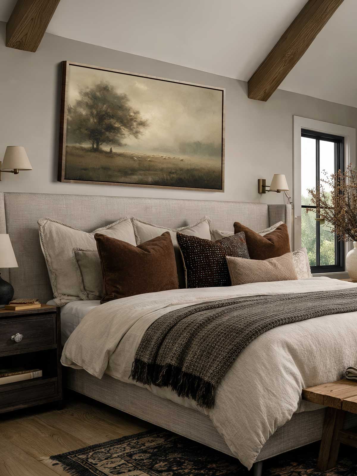 [30]-Framed-Canvas---Bedroom