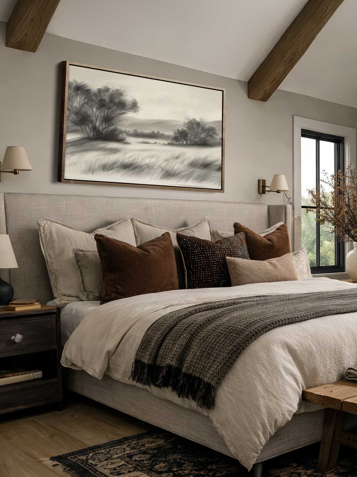[30]-Framed-Canvas---Bedroom