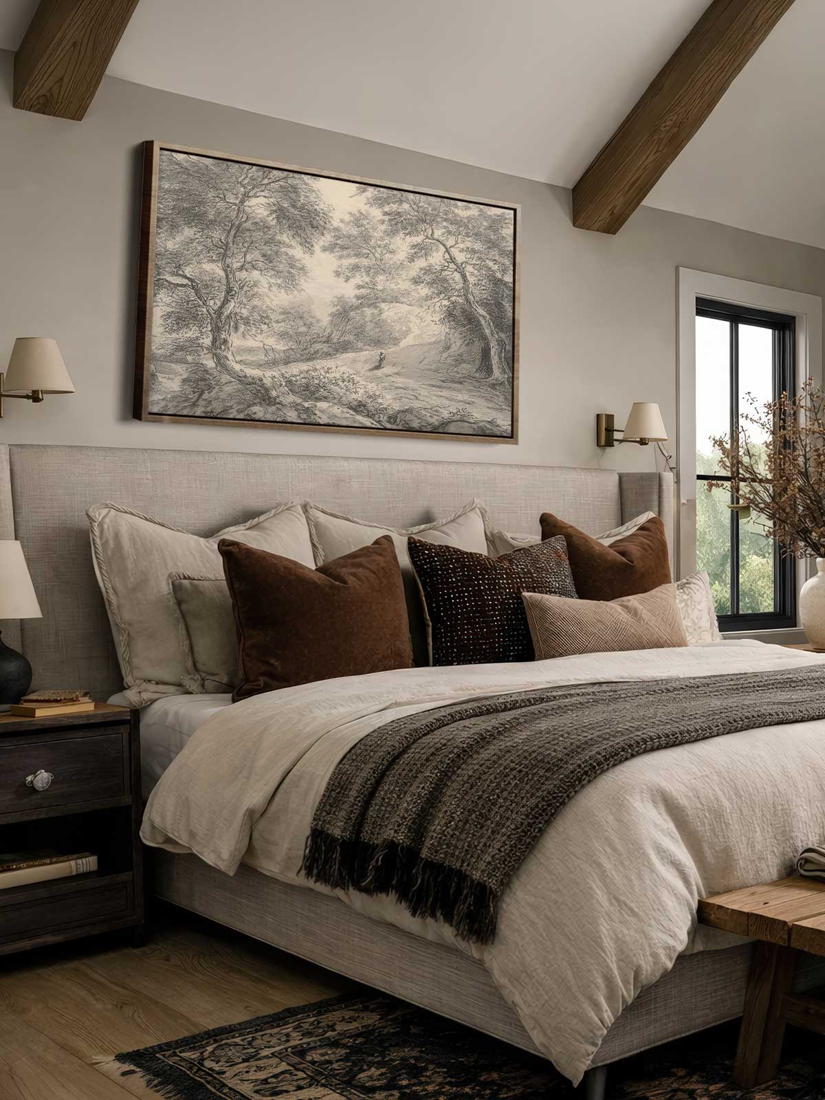 [30]-Framed-Canvas---Bedroom