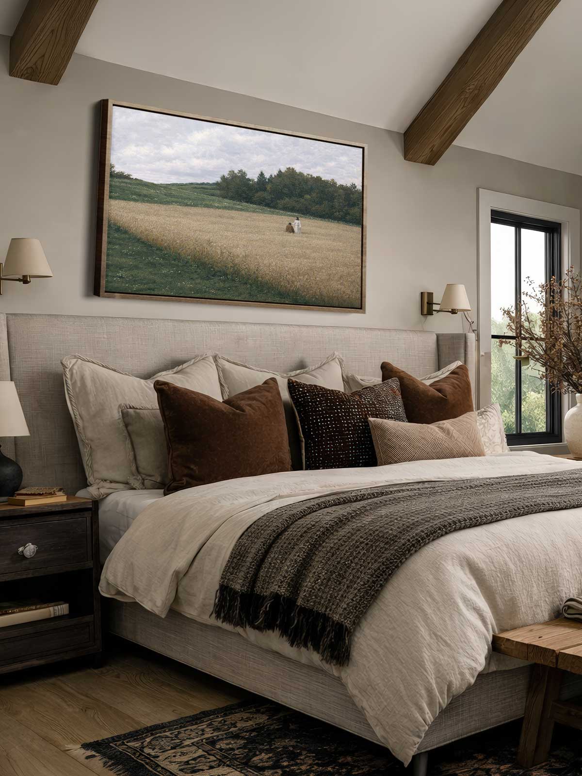 [30]-Framed-Canvas---Bedroom